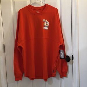 Disney Pride Collection Spirit Jersey Red Rainbow Long Sleeve Shirt XL NWT